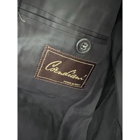 Corneliani Men Cotton Blue Velour 2 Button Italian Blazer Jacket Sport Coat - Picture 6 of 8